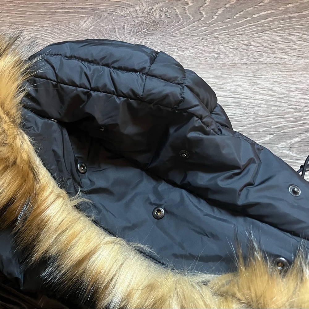 NWOT SAKS 5th-S13 New York, 3/4 Puffer Down Faux Fur Hood, Belt - Picture 10 of 16